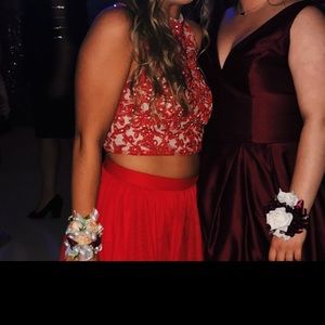 2 piece red prom dress!